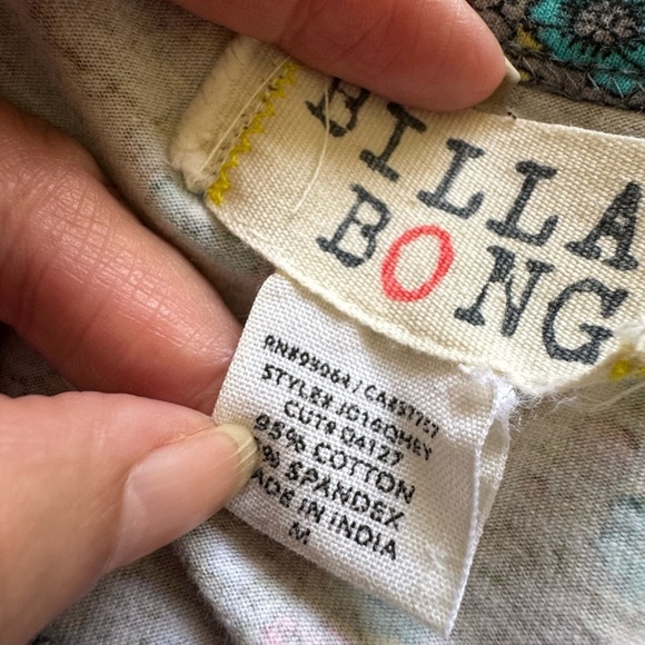 Billabong Colorful BOHO Floral Long Sleeve Stretch Mini Dress Size Medium - Picture 8 of 15